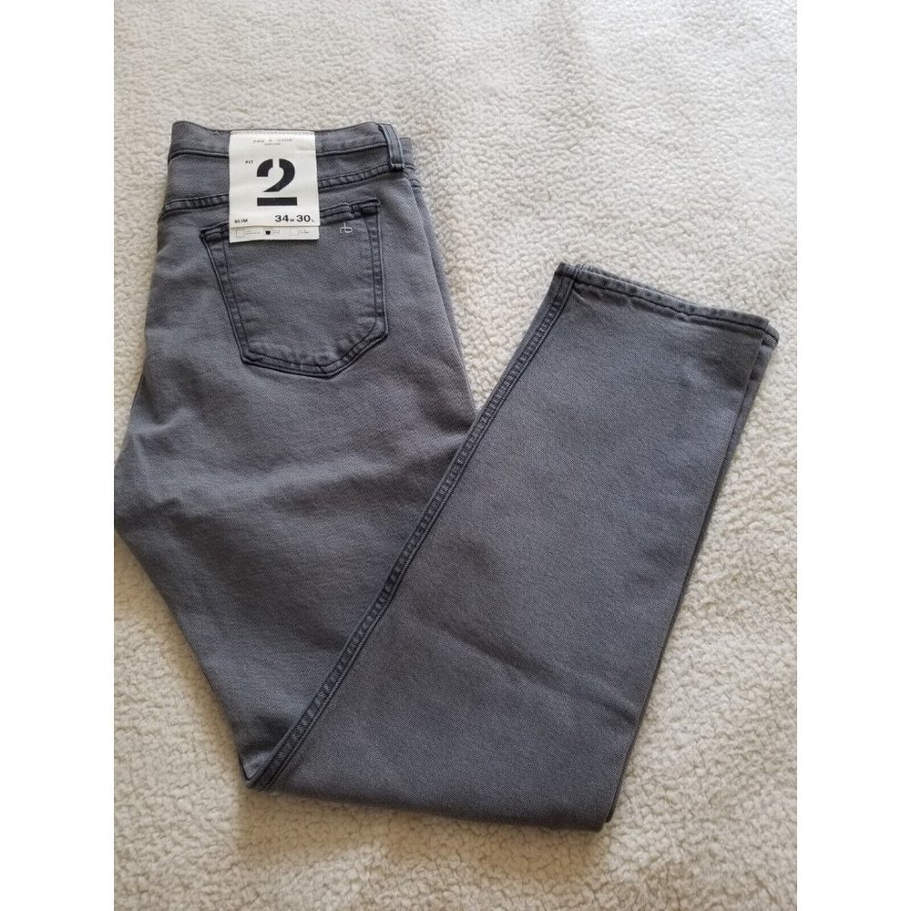 Rag & Bone Men's Greyson Fit 2 Slim Skinny Button-Fly Stretch Denim Jeans 34X30 - Picture 4 of 16